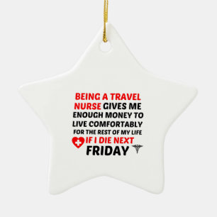 FREITÄTSREISENDE KERAMIK ORNAMENT