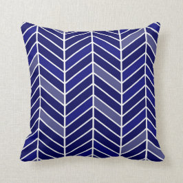 Freitragendes Zickzack weit | Marineblau Kissen