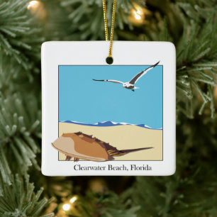 Freiwasser, FL Horseshoe Crab Sea Gull Beach Keramikornament