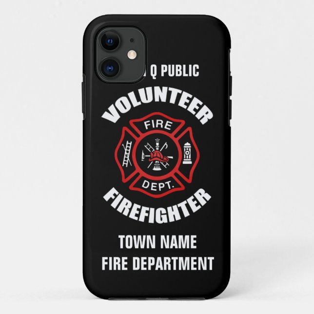 Freiwillige Feuerwehrmann-Namen-Schablone Case-Mate iPhone Hülle (Rückseite)