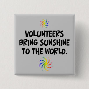 Freiwillige holen Sonnenschein zur Welt Button