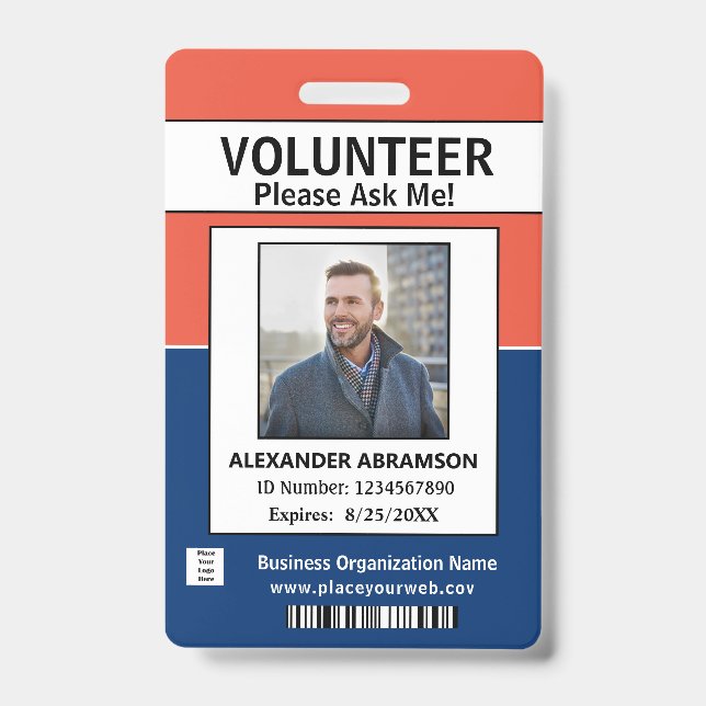 Freiwillige ID Card Modern Frag Me Logo Custom Abz Ausweis (Vorderseite)