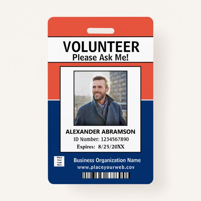 Freiwillige ID Card Modern Frag Me Logo Custom Abz Ausweis (Vorderseite)