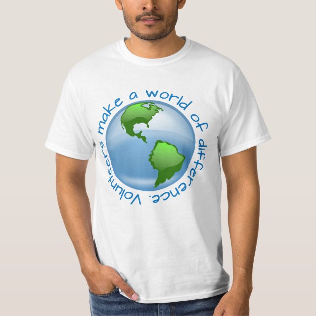 Freiwillige machen eine Welt vom Unterschied T-Shirt (Vorderseite)
