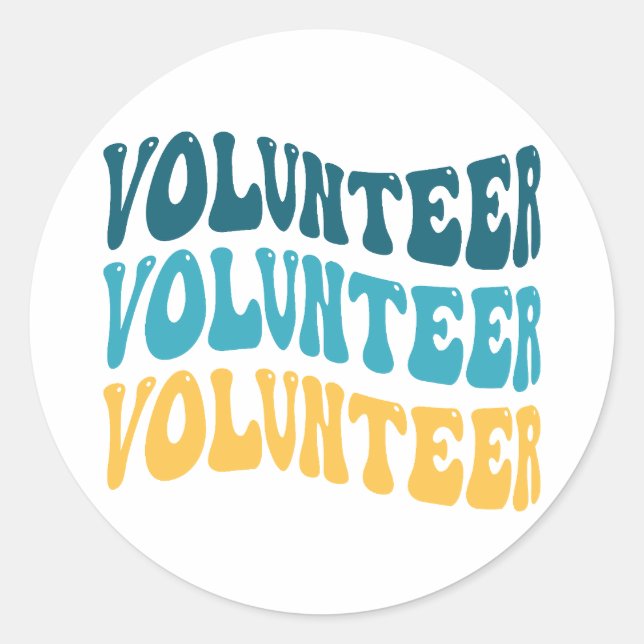 Freiwillige Runder Aufkleber (Vorderseite)