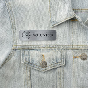 Freiwillige Silver Metallic Finish Business-Logo Namensschild