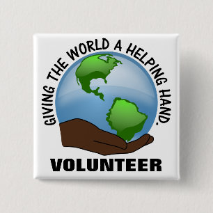 Freiwillige sind die helfenden Hände der Welt Button