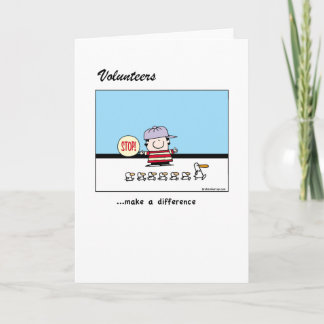 Freiwillige unterscheiden dankeskarte