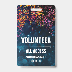 Freiwilligen-All-Access-Event-Pass Feuerwerksfin Ausweis