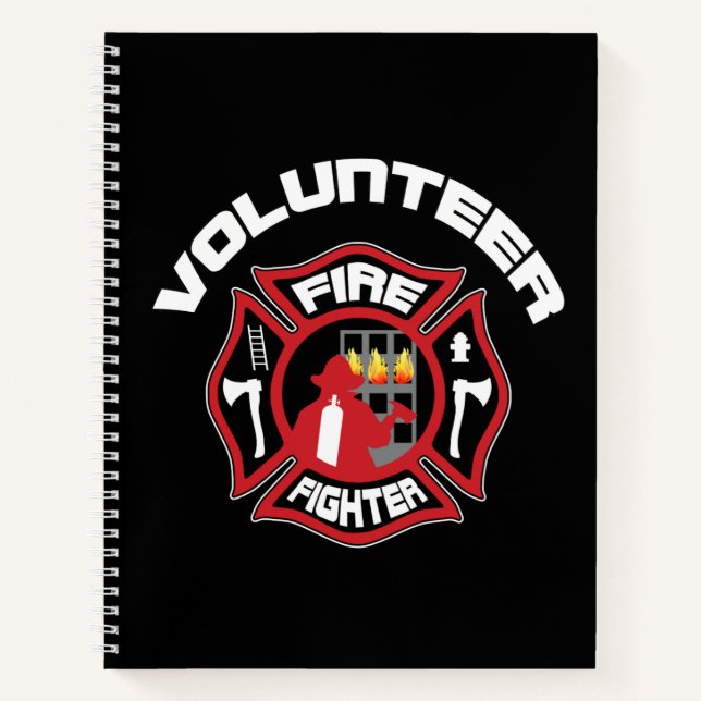 Freiwilliger Feuerwehrmann Abzeichen Moderne Notizbuch (Vorderseite)