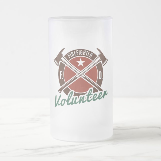 Freiwilliger Feuerwehrmann Mattglas Bierglas (Mittel)
