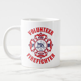 Freiwilliger Feuerwehrmann mit maltesischem Cross- Jumbo-Tasse