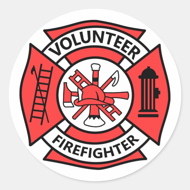 Freiwilliger Feuerwehrmann Runder Aufkleber (Vorderseite)