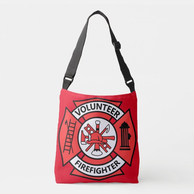 Freiwilliger Feuerwehrmann Tragetaschen Mit Langen Trägern (Vorderseite)