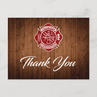 Freiwilliger Feuerwehrmann Vielen Dank Postcard Postkarte
