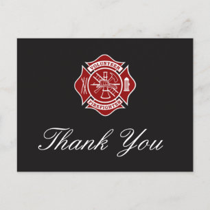 Freiwilliger Feuerwehrmann Vielen Dank Postcard Postkarte