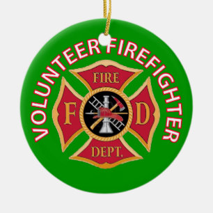 Freiwilliger Firefighter Custom Keramikornament