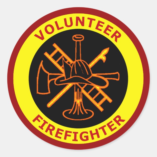FREIWILLIGER FIREFIGHTER RUNDER AUFKLEBER (Vorderseite)