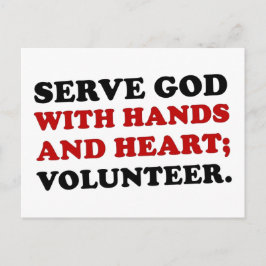 Freiwilliger Gott mit den Händen und dem Herzen di Postkarte