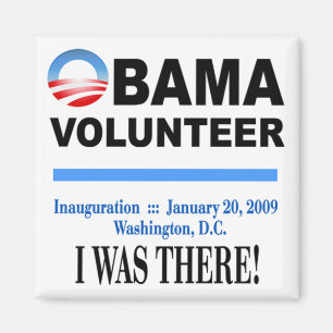 Freiwilliger Magnet Obama (weiß)