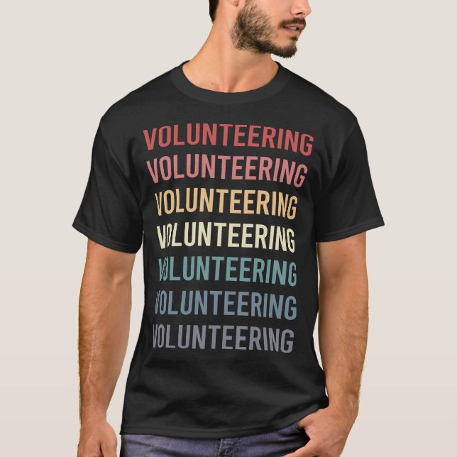 Freiwilliger Retro Text T-Shirt (Vorderseite)