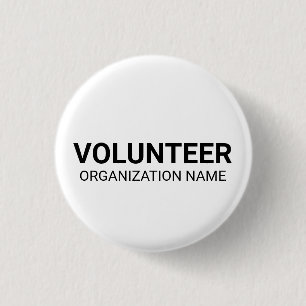 Freiwilliger Schwarz-weißer Name der benutzerdefin Button