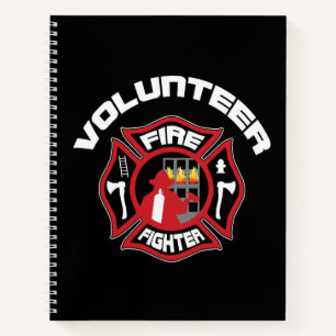 Freiwilliges Feuerwehrmann-Abzeichen modern Notizbuch