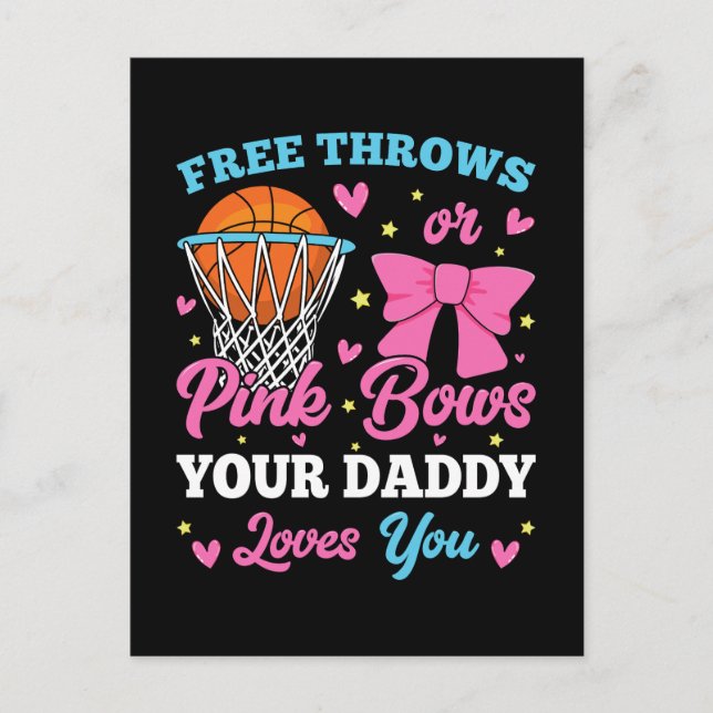 Freiwürfe oder rosa Schleifen Daddy liebt dich Postkarte (Vorderseite)