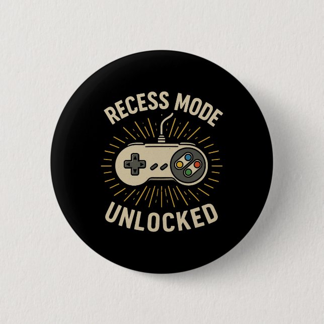 Freizeit-Modus freigeschaltet Retro-Schul-Gamer-Co Button (Vorderseite)