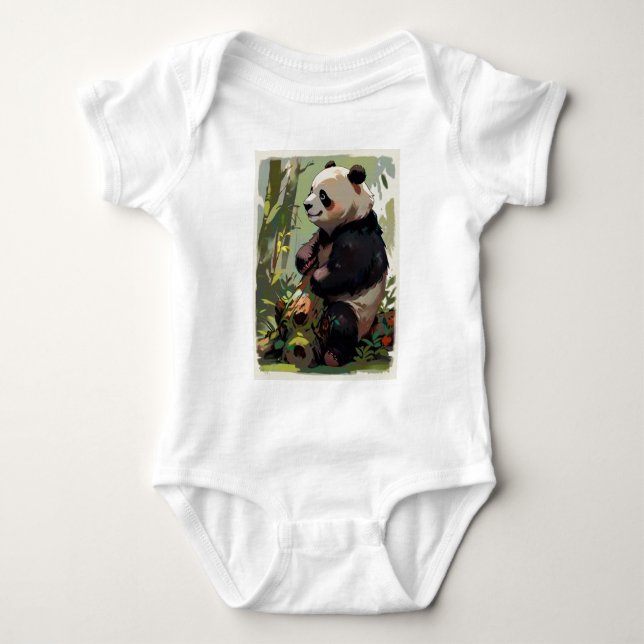 Freizeitbär - Panda Bear Baby Strampler (Vorderseite)