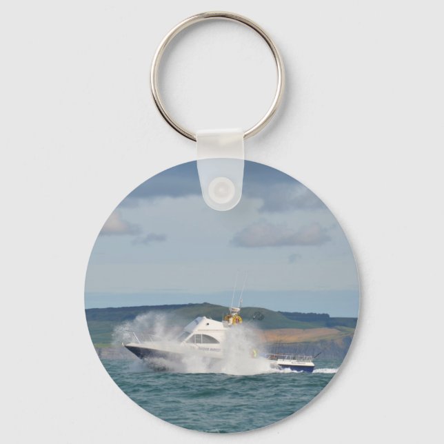 Freizeitfischboot Schlüsselanhänger (Vorderseite)
