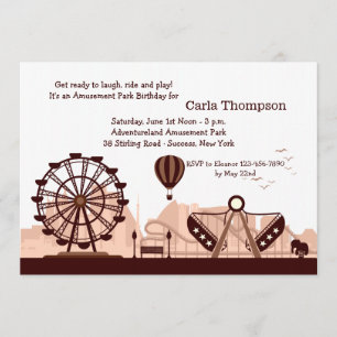 Freizeitpark (braun) Einladung