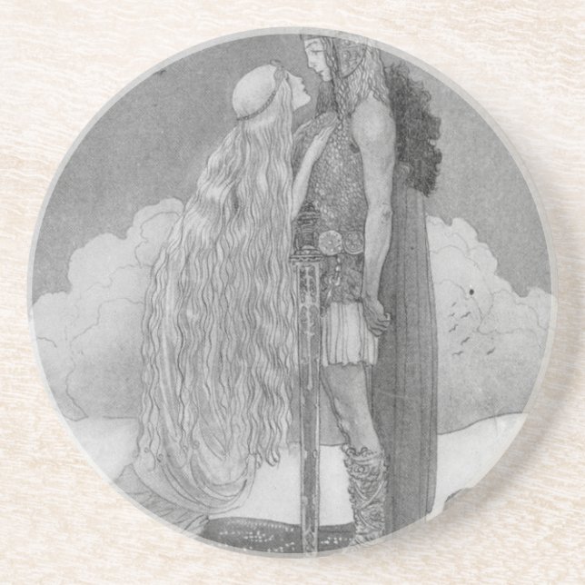 Freja und Svipdag durch John Bauer Sandstein Untersetzer (Vorne)