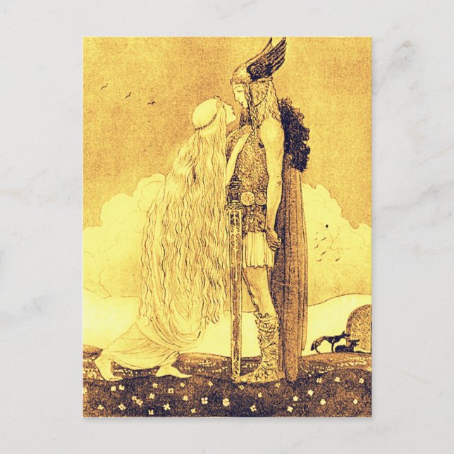 Freja und Svipdag von John Bauer Postkarte (Vorderseite)