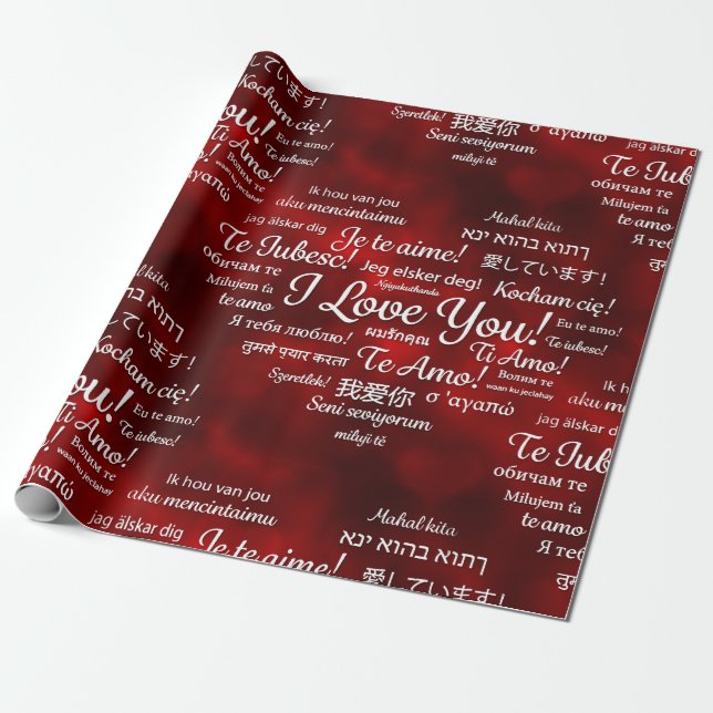 fremd Ich liebe dich Geschenkpapier (Ungerollt)