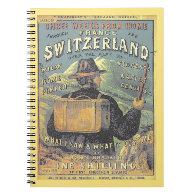 Fremdenführer der Schweiz Vintage Deckkunst Notizblock (Vorderseite)