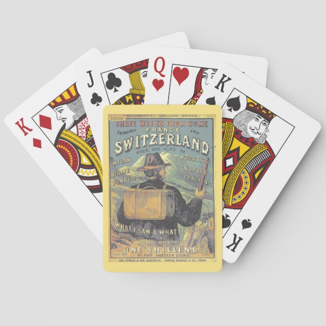 Fremdenführer der Schweiz Vintage Deckkunst Spielkarten (Rückseite)