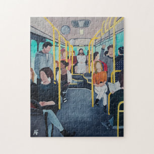 Fremder im Bus Gemälde von Alfred Fox