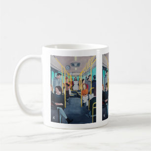Fremder im Bus Gemälde von Alfred Fox  Kaffeetasse