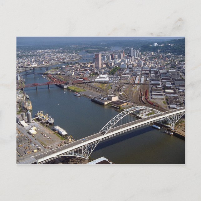 Fremont Bridge in Portland Oregon. Postkarte (Vorderseite)