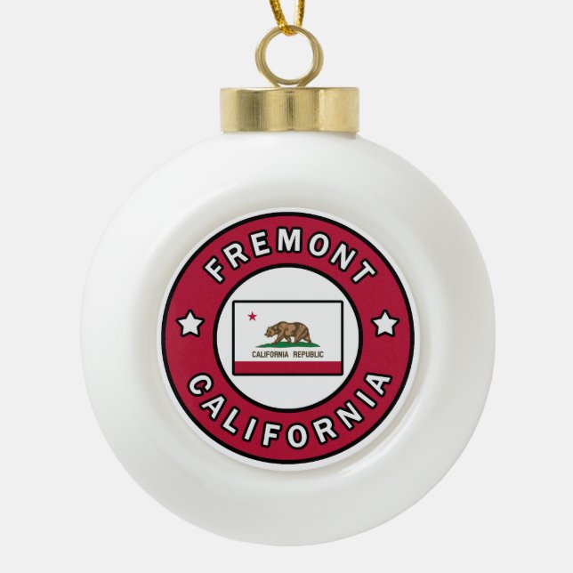 Fremont California Keramik Kugel-Ornament (Vorderseite)