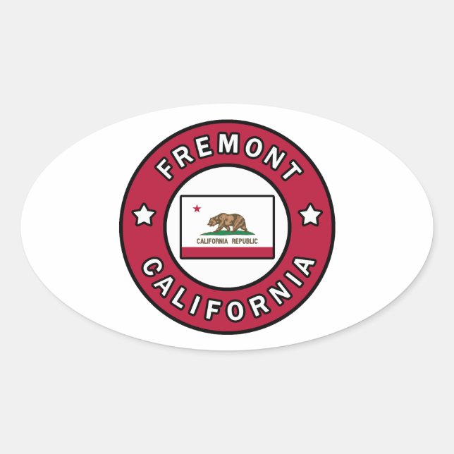 Fremont California Ovaler Aufkleber (Vorderseite)