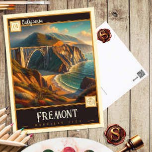 Fremont, Californie Carte postale Vintage
