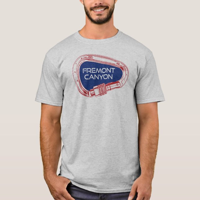 Fremont Canyon Wyoming Rock Klettersteig Carabiner T-Shirt (Vorderseite)
