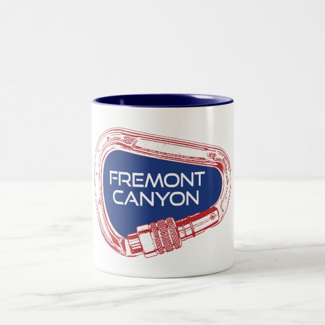 Fremont Canyon Wyoming Rock Klettersteig Carabiner Zweifarbige Tasse (Mittel)