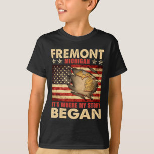 Fremont Michigan Usa Flag 4. Juli T-Shirt