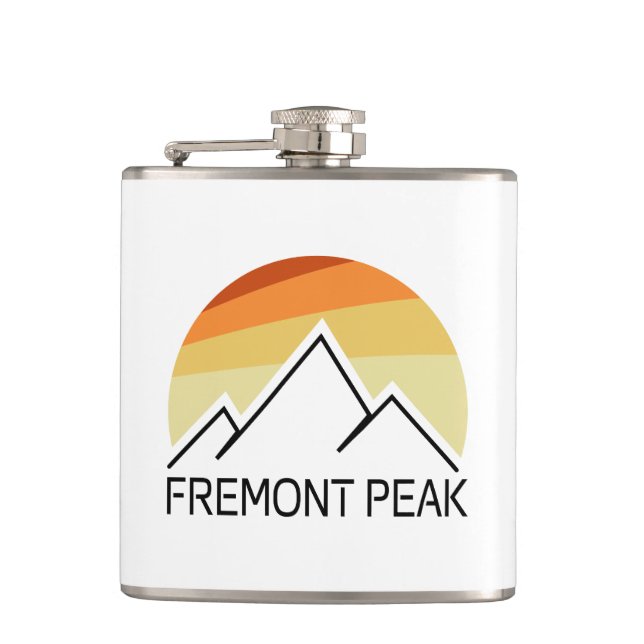 Fremont Peak Wyoming Retro Flachmann (Vorderseite)