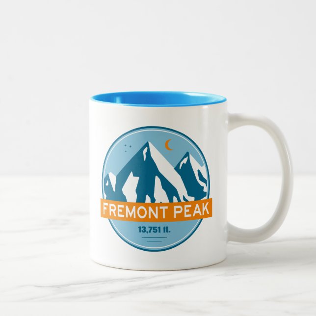 Fremont Peak Wyoming Stars Moon Zweifarbige Tasse (Rechts)