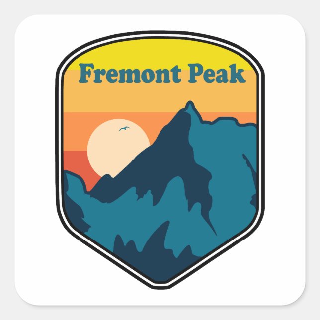 Fremont Peak Wyoming Sunrise Quadratischer Aufkleber (Vorderseite)