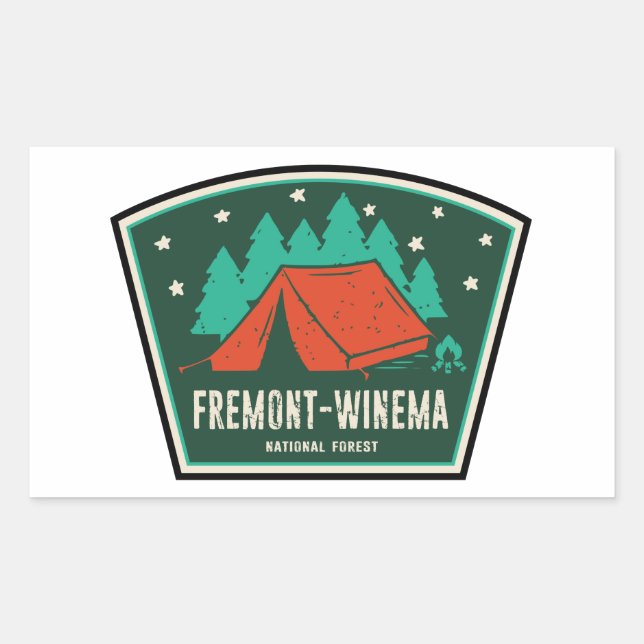 Fremont-Winema National Forest Camping Rechteckiger Aufkleber (Vorderseite)